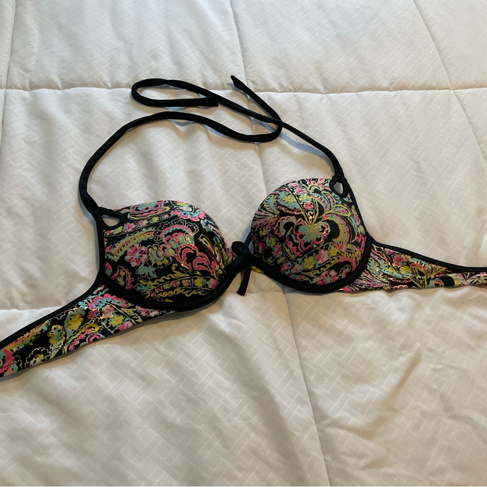 Victoria Secret Floral Halter Bikini Top